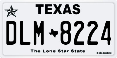 TX license plate DLM8224