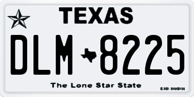 TX license plate DLM8225