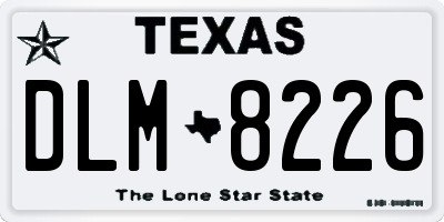 TX license plate DLM8226