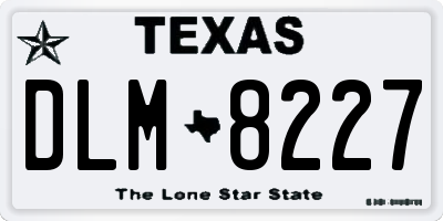 TX license plate DLM8227