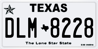 TX license plate DLM8228
