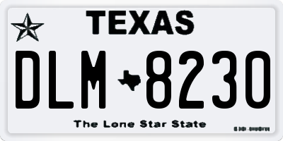 TX license plate DLM8230