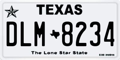 TX license plate DLM8234