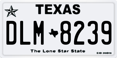 TX license plate DLM8239