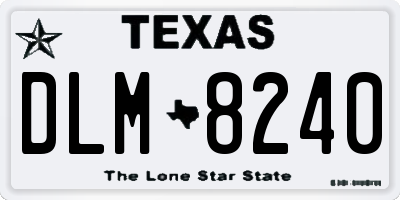 TX license plate DLM8240