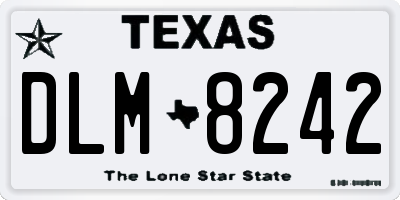 TX license plate DLM8242