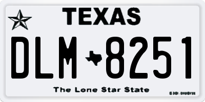 TX license plate DLM8251