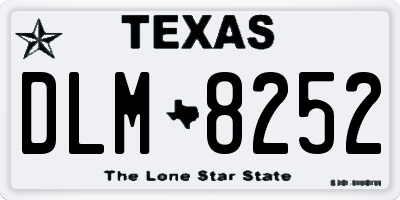 TX license plate DLM8252
