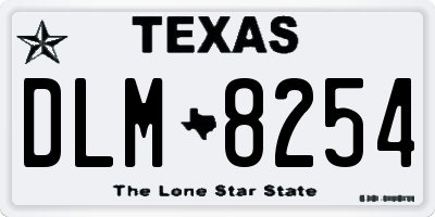 TX license plate DLM8254