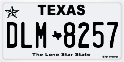 TX license plate DLM8257