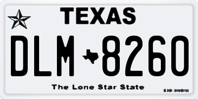 TX license plate DLM8260