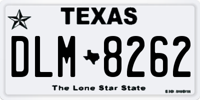 TX license plate DLM8262