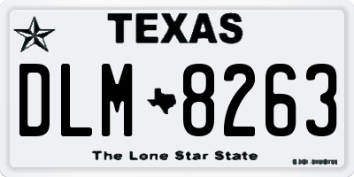 TX license plate DLM8263
