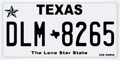 TX license plate DLM8265