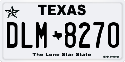 TX license plate DLM8270