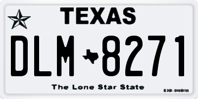 TX license plate DLM8271