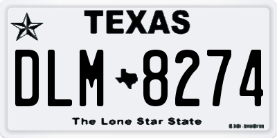 TX license plate DLM8274