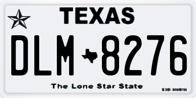 TX license plate DLM8276