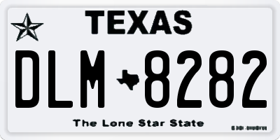 TX license plate DLM8282