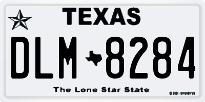 TX license plate DLM8284