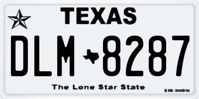 TX license plate DLM8287