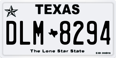TX license plate DLM8294