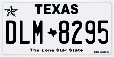 TX license plate DLM8295
