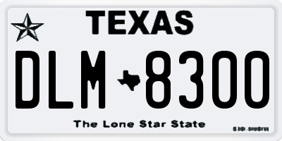 TX license plate DLM8300