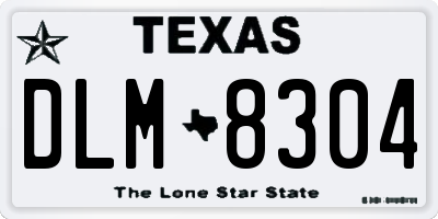 TX license plate DLM8304
