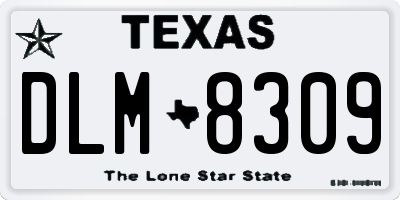 TX license plate DLM8309