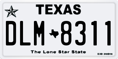 TX license plate DLM8311
