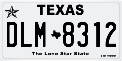 TX license plate DLM8312