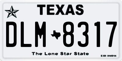 TX license plate DLM8317