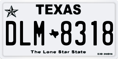 TX license plate DLM8318