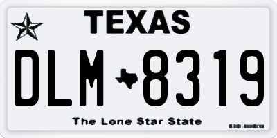 TX license plate DLM8319