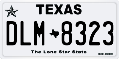 TX license plate DLM8323