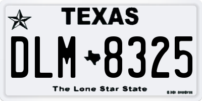 TX license plate DLM8325