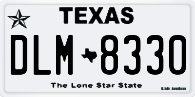 TX license plate DLM8330