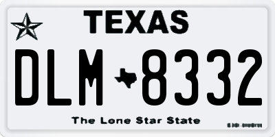 TX license plate DLM8332