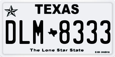 TX license plate DLM8333
