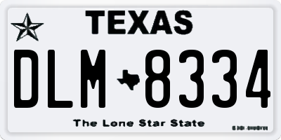 TX license plate DLM8334
