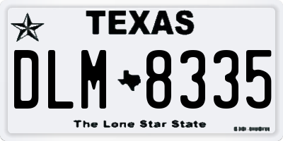 TX license plate DLM8335