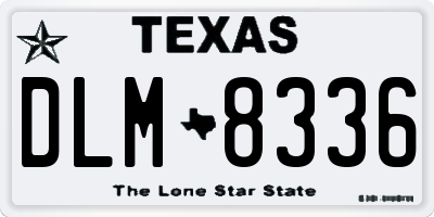 TX license plate DLM8336