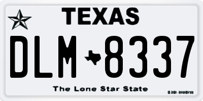 TX license plate DLM8337