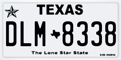TX license plate DLM8338