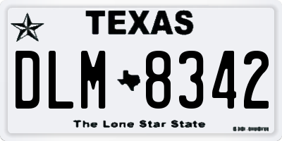 TX license plate DLM8342