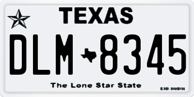 TX license plate DLM8345