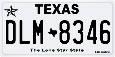 TX license plate DLM8346