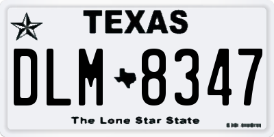 TX license plate DLM8347
