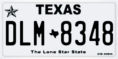 TX license plate DLM8348